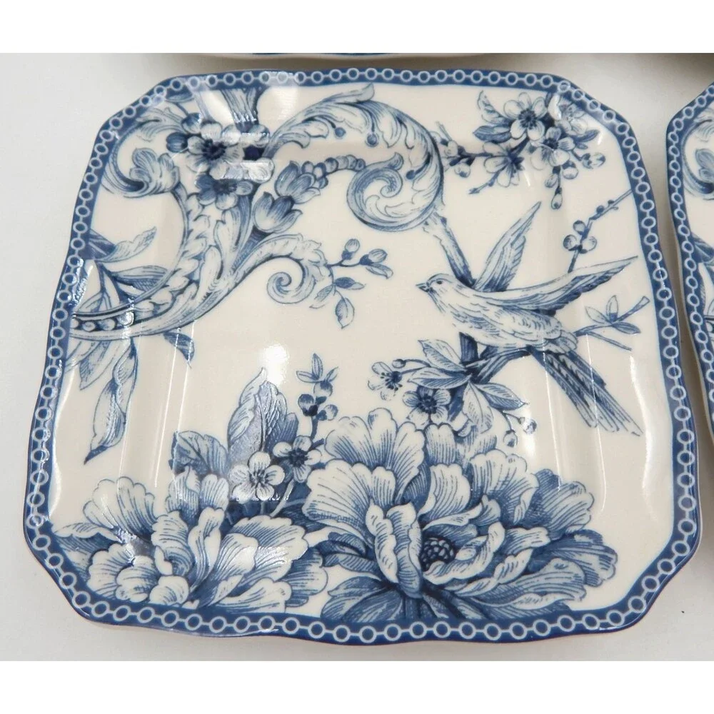 222 Fifth ADELAIDE Square Blue Dessert Butter Plate 6